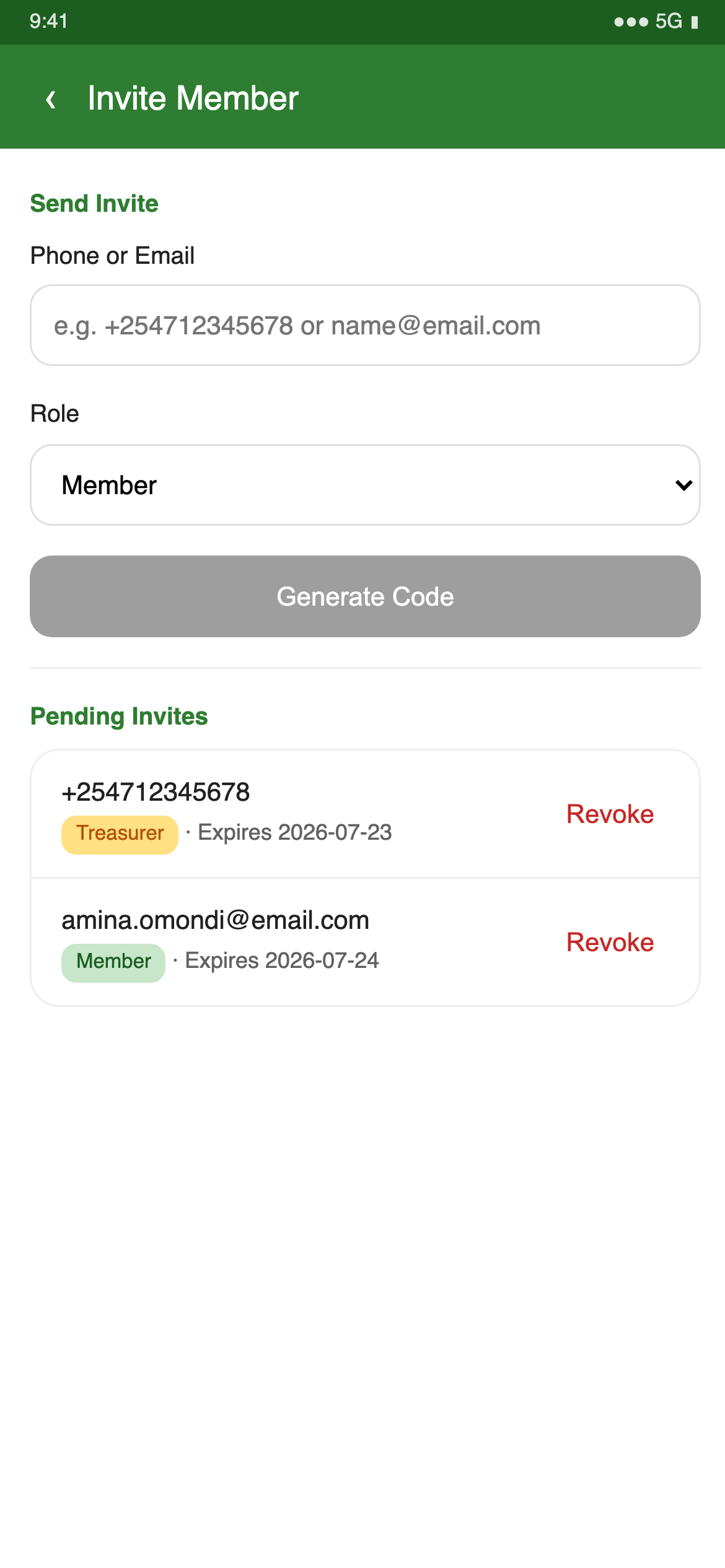 Invite members