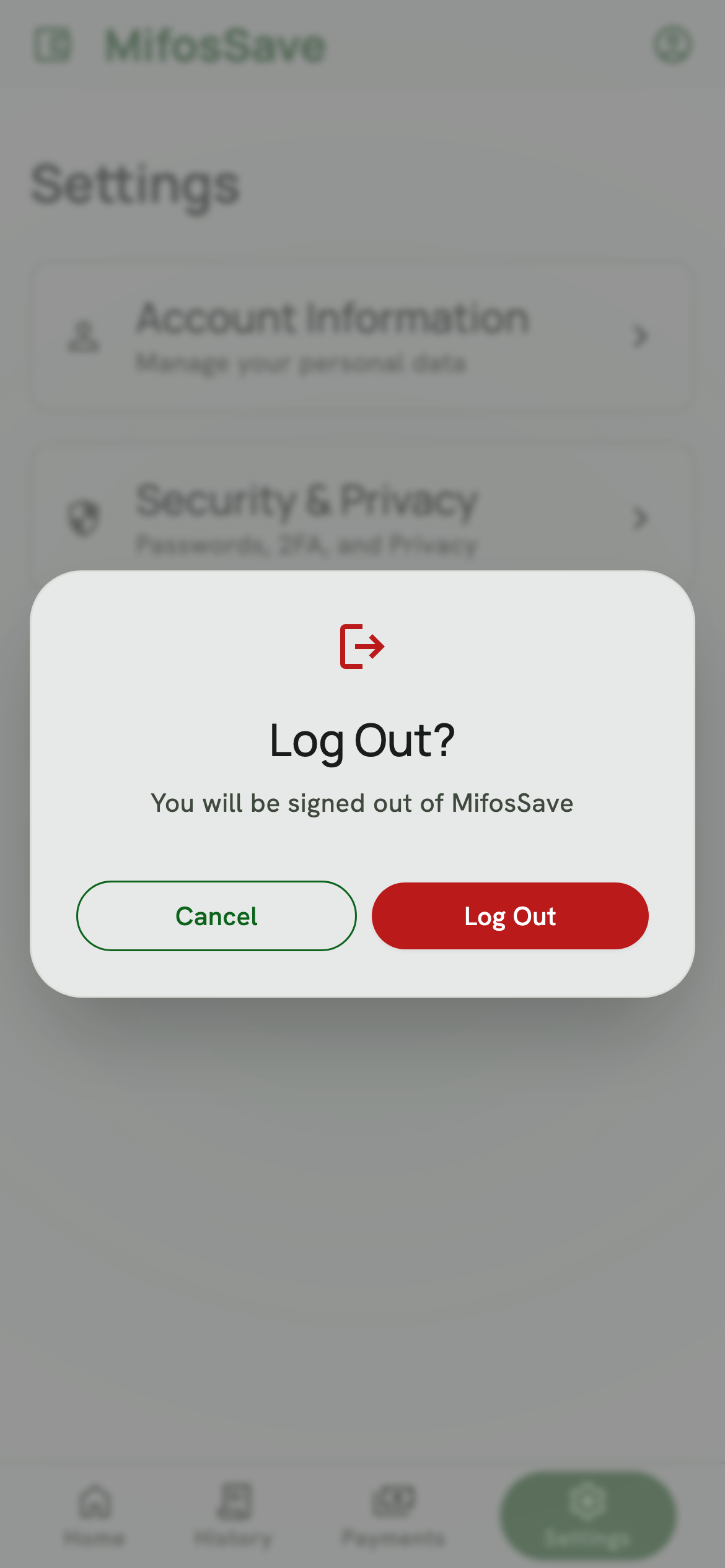 Sign out